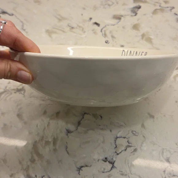 Rae Dunn Cream Dinner Bowl Pet Dog 8inch - Picture 4 of 7